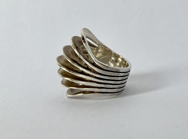 .925 sterling silver modernist style ring
